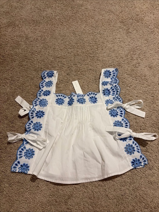 Mable Tops - NWT Mable Anthropologie Blue White 100% Cotton Floral Shirt Top Blouse Large